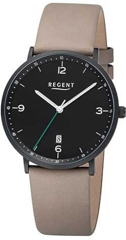 REGENT Herren Armbanduhr Analog Lederarmband braun URF1532 Analoguhr