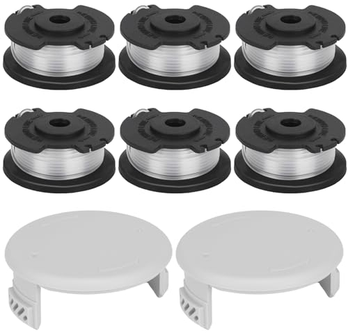 Eyoloty RAC142/5132002769 RAC143/5132002770 Fadenspule passend für Ryobi 36V RLT36 RLT36C3325 RLT36B33 RY36LT33A-0 Akku Rasentrimmer,3,3 M Länge Ø 2 mm mit Spulenabdeckung(6 Spulen, 2 Kappe)