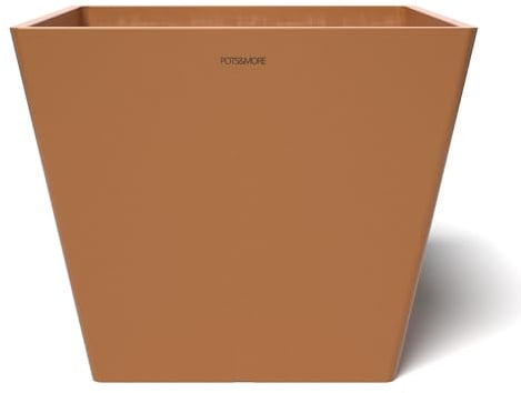 POTS&MORE Pot de Fleurs Prismo 30 VP023003 (31 cm, Forme carrée, Couleur Terre Cuite, Hauteur 25,6 cm, Pot en Plastique, pour Plantes d'intérieur)