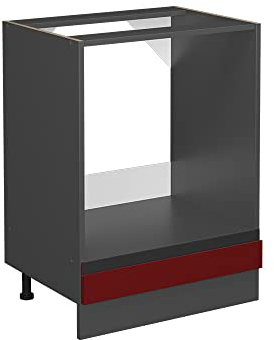 Vicco Meuble pour Four R-Line, Rouge/Anthracite, 60 cm, PT Chêne