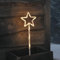 Lights4fun LED Stern Stableuchte 43cm Timer weiß Stern Beleuchtet Außen LED Stern Outdoor Weihnachtsdeko Aussen Stern Aussenbeleuchtung