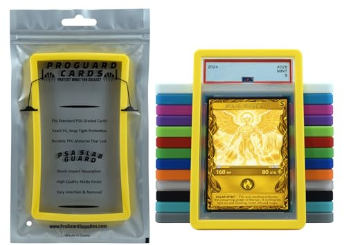ProGuard Cards PSA Slab Guard Bumper for Standard PSA Graded Cards | Strong TPU, Exact Fit, Snap Tight Protection | Shock Absorption | Matte Finish PSA Slab Guard Protector (Yellow)