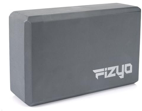 Fizyo Rutschhemmend Yoga-Block aus EVA-Schaumstoff - Yoga, Pilates, Stretching, Meditation, Fitness, Stretching, Hohe Qualität für Anfänger und Fortgeschrittene, Frauen Männer (Grau, 23x7x15 cm)