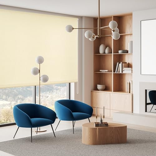 Blindecor Ara | Estor Enrollable translúcido Liso - Arena, 160 x 175 cm (Ancho por Alto) | Tamaño de la Tela 157 x 170 cm | Estores para Ventanas