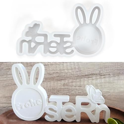 Silikonformen Gießformen, Silikonform Ostern Hase, 3D Silikonformen Gießformen Ostern Hase, Gießform Ostern Hase, Silikon Gießform Ostern Hase for Gips, Sojawachs, Kerzen, Handwerk (E)