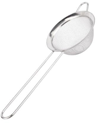 Metal Sieve Stainless Steel 8cm 3 - Tea & Fruit Fine Mesh Strainer, Baking, Food Grade, Cocktail Drinks Strainer, Juice Strainer for Pulps & Seeds