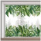GORGECRAFT 116x38cm Große Fensteraufkleber Mit Tropischen Blättern Fensteraufkleber Mit Grünen Pflanzen Wiederverwendbarer Statischer Fensteraufkleber Nicht Klebende Doppelseitige Glasfolie Für Die De