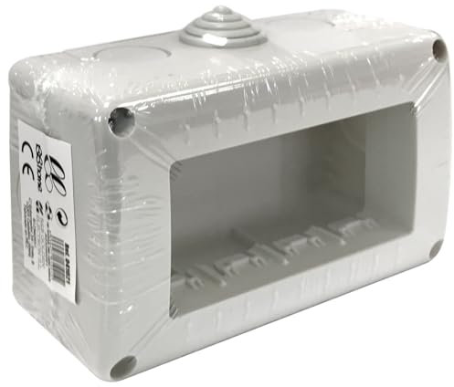 Boîtier de surface pour installation électrique, 4 modules, idéal pour organiser les connexions et les appareils dans des espaces restreints.
