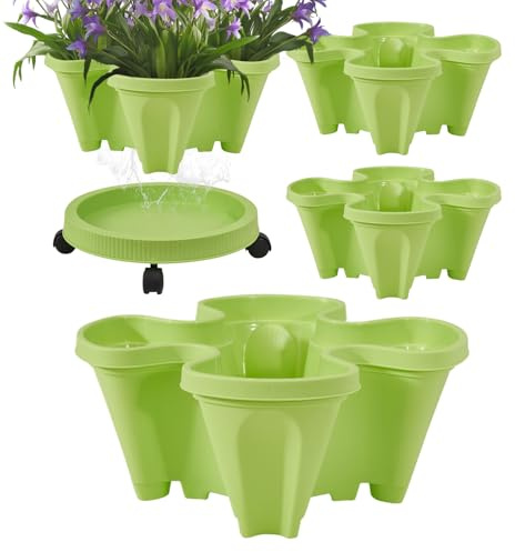 Pot à Fraises Plateau Amovible Roues Pots Fleurs Outils de Plantation