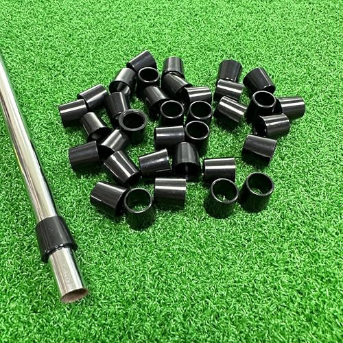 10 Pieces 9.4x13x12.7mm Solid Black Flat Golf Iron Putter Ferrules for 0.370 Shaft 0.500 Height Plastic Golf Sleeve Ferrules Replacement Golf Club Shafts Accessory Kit
