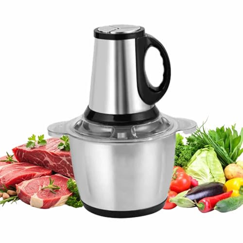 Home Vista Electric Food Processor, 3L Stainless Steel Bowl-Mini Chopper for Kitchen with 4 Bi-Level Blades, 2-Speed Onion, Nuts, Meat Chopper Grinder Blender, Vegetables Baby Food Processor-300W
