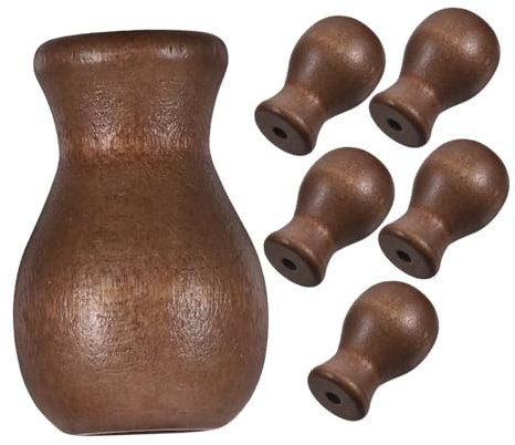 SOLUSTRE 6 Piezas de Borlas de Madera para Tiradores de Madera Extremos para Cordón Diseño Estable Accesorios de Decoración para Cortinas Hogar