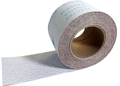 GZKTY Rouleau de papier abrasif grain 120 avec revêtement en oxyde | Bandes abrasives sèches 93 mm x 12,5 m pour ponçage à la main du bois, du métal