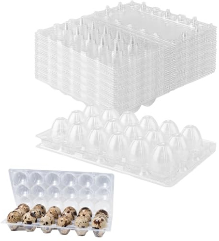 Wachtelei-Schachteln,30pcs Wachteleierschachtel Pet,Wachteleierschachteln,18 Gitter Kunststoff Wachtelei-Kartons,Quail Egg Kartons Eierschachtel mit Deckel,Aufbewahrungsbox Wachtelei
