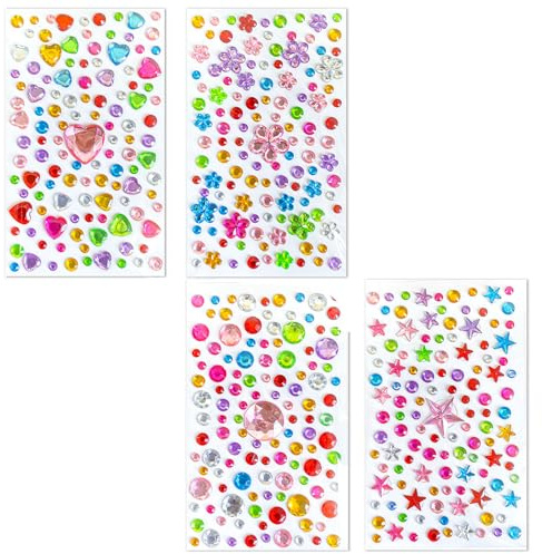 450 Stück 3D Klebeohrringe Selbstklebende Glitzer Ohrringe Sticker Kristall Ohrringe Aufkleber für Mädchen Kinder, Klebeohrringe Mädchen