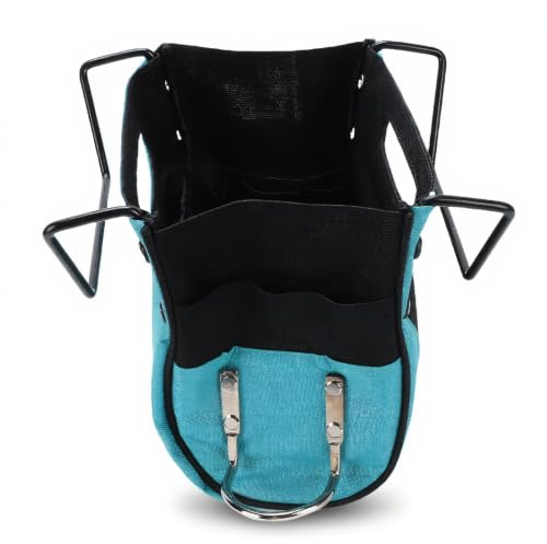Jectse Pochette porte-outils pour échelle, poches multiples, sac de rangement pour outils en tissu Oxford 600D, boucle pour marteau, boucle à dégagement rapide