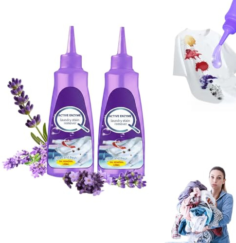 Fleckenentferner Kleidung, ölfleckentferner waschmittel flüssig, 120ml Aktives-Enzym Hartnäckiger Fleckenreiniger,für alle Flecken und Farben (2pc)