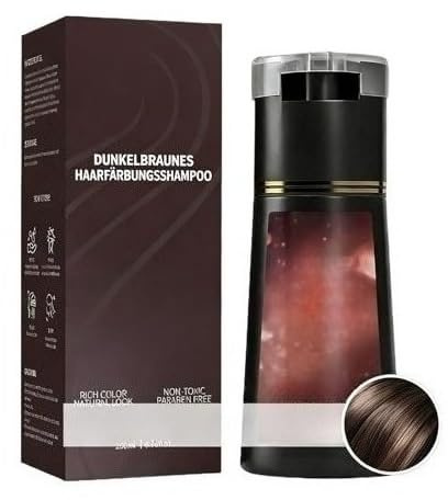 Ever Haar Sofort Farbshampoo – Natürliches Tönungsshampoo für alle Haartypen. Ergebnisse in nur 10 Minuten. Pflegt und belebt die Haarfarbe ohne Chemie. (Dunkelbraun)