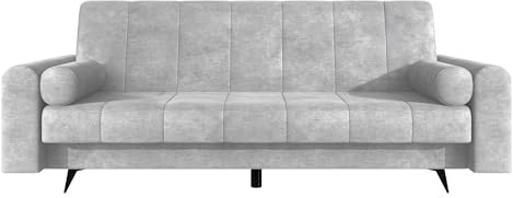 Mirjan24 Schlafsofa mit Bettkasten Zuri, Sofa mit Schlaffunktion, Polstersofa, Bettsofa, Couch, Bettfunktion, Couchgarnitur, Dauerschläfer-Sofa (Lumo 65)