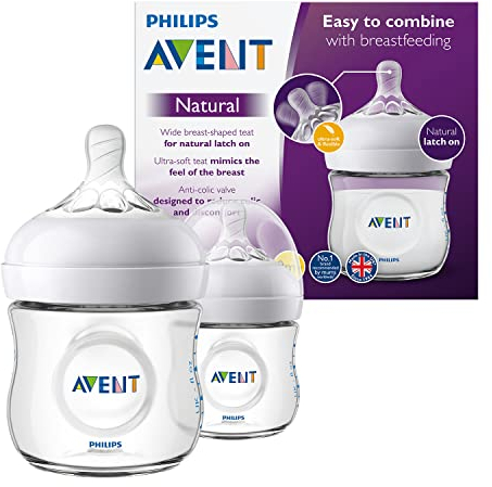 Philips Avent SCF030/27 Lot de 2 Biberon Natural 125 ml - 0 Mois+