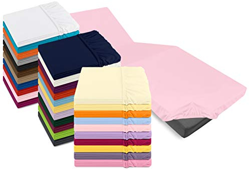 Emily´s Check Jersey Spannbetttuch für Reise-, Camping- und Gästebett 1476.2098, 80 x 190 cm, zartrosa