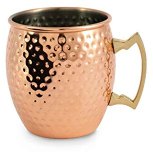 WD Lifestyle Moscow Mule Tazza Mug Acciaio Placcato Rame Effetto Martellato 500 ml