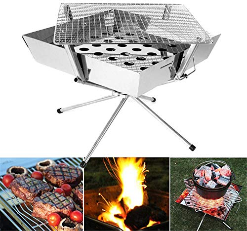 SLRMKK Außengrill Heizung Feuerstelle, Mehrzweck Camping Holzkohle Match Herd Kohlenbecken Winterheizung Faltbarer Grill