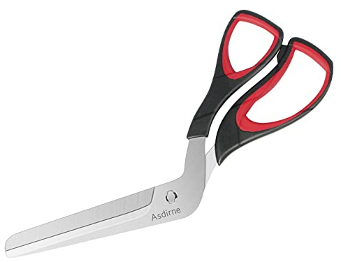 Asdirne Pizza Scissors, Pizza Cutter with Ultra Sharp Detachable Blade and Ergonomic Soft Grip, 10.3Inch, Black&Red