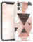 EAZY CASE Handyhülle Silikon mit Kameraschutz kompatibel mit iPhone 11, im Geometrie Design, Geometrie Motiv Hülle, Ultra dünn, Slimcover, Silikonhülle, Backcover, Rosa Braun