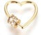 Cheriswelry 3pcs Heart Cubic Zirconia CZ Brass Carabiner Hook Screw Clasps Gold Connector Closure Findings for Jewellery Keyrings Making Decorative Charms