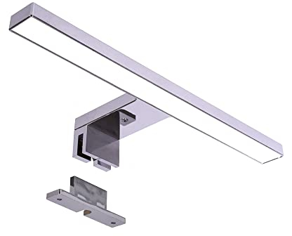 max K O M F O R T Maxkomfort LED Spiegelleuchte Badleuchte Schminklicht Aufbauleuchte Schrankleuchte in chrom eckig neutralweiß 5W IP44