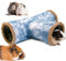 LeerKing Kaninchen Tunnel Meerschweinchen Röhren Kuscheltunnel waschbar Kuschelhöhle Spielzeug für Ratten Frettchen Katzentunnel Kleintiere Käfig zubehör Φ15cm Blau
