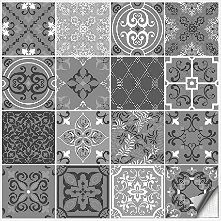 Kiwistar Piastrelle adesive per piastrelle da parete, 7,5 x 7,5 cm, set da 16 pezzi