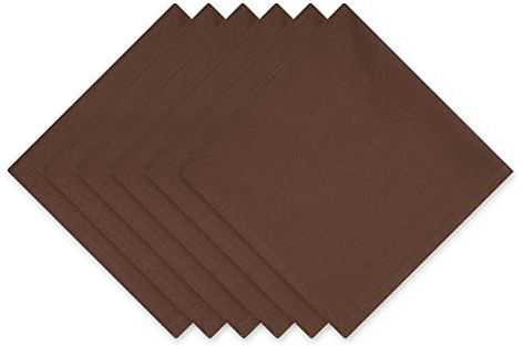 DII Solid Napkin Set Collection, 20x20, Bark Brown, 6 Piece