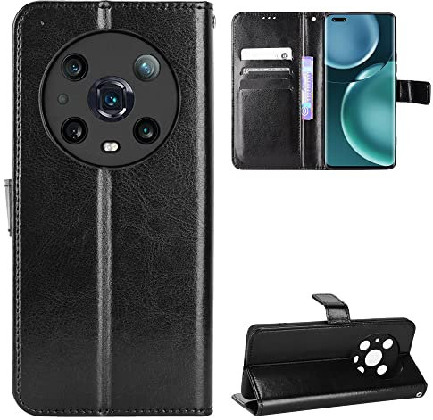 BellaCase Custodia Honor Magic 4 PRO [Custodia Portafoglio] [Staffa] [Slot per schede] [Flip Cover Magnetica] Compatibile con Lo Smartphone Honor Magic 4 PRO(Nero)