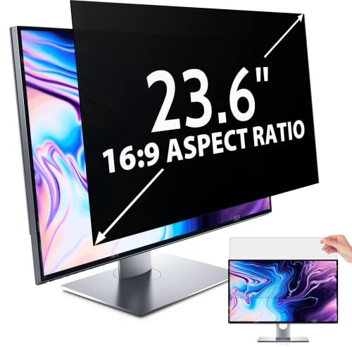 IPROKKO 23.6 Inch Computer Privacy Screen Filter for 16:9 Aspect Ratio, Anti Blue Light Glare Removable Screen Protective Film