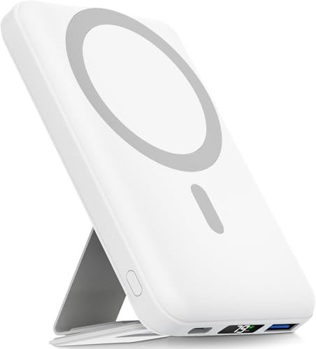 YAGOPAL Power Bank 10000mAh Fast Charging PD 22.5W Wireless Portable Charger with Foldable Stand and LED Display Magnetic Battery Pack for iPhone 16/15/14/13/12 Mini Pro/Pro Max