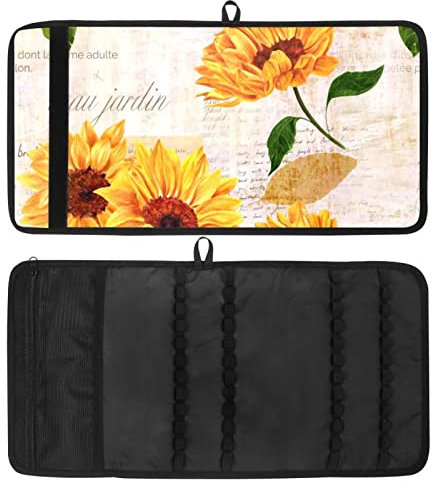 Rouleau de papier de voyage, organiseur de crayons de couleur, pour artiste, pochette à crayons, étui à crayons, motif marguerite, journal mignon