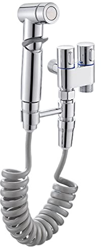 1-in-2-Out Dual Control Valve, Bidet Vollkupfer Handbrause mit 1-in-2-Out Doppelregelventil Wasserhahnspender für Dusche, Badezimmer, Hygiene, WC-Reinigung