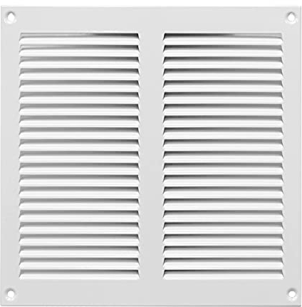 200x200mm Griglia di Ventilazione in Acciaio Bianco con Zanzariera - Griglie di Aerazione in Metallo