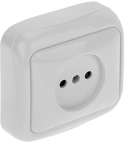 BeMatik - Base de Enchufe de Superficie con Marco 77x77mm de Color Blanco