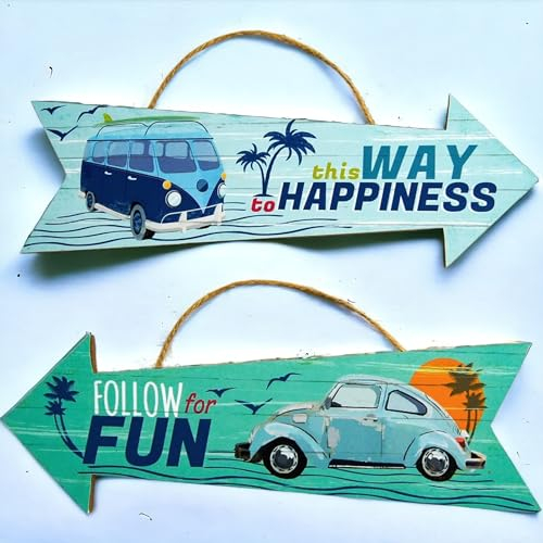 ROCKING GIFTS Wanddeko Pfeil X2 Modelle, mit Spruch, 30X10 cm, Strandumgebung