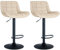 CLP 2er Set Barhocker Tover I Höhenverstellbare Tresenhocker I 360° Drehstühle Mit Rückenlehne Für Tresen Und Theke, Farbe:Creme, Material:Kunstleder