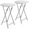 CASARIA® 2X Mesas de Bar Altas Plegables 110x60cm Mesitas Bistro Tablero Redondo MDF Aspecto Madera Eventos Jardín