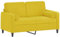 vidaXL Sofa 2 Sitzer, Couch mit Zierkissen, Liegesofa für Wohnzimmer, Polstersofa Sessel Relaxsofa Loungesofa Relaxcouch, Gelb Samt