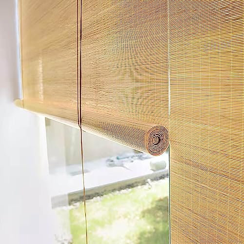Natural Bamboo Roller Blinds Customizable Roman Blinds Width 50 60 70 80 90 100 110 120 130 140 150 160 170 180cm Roller Blinds Light Filtering/Anti-UV/privacy Blinds For Indoor Outdoor Garden