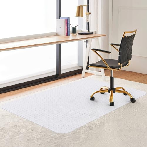 Trintion Office Chair Mat for Carpet 120x150cm PVC Floor Protector Pointed