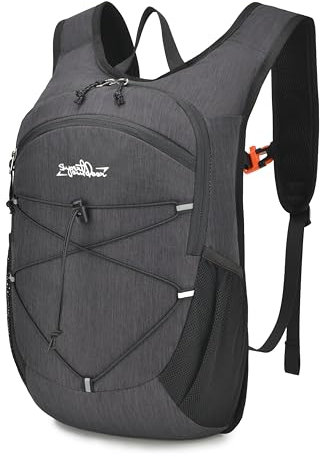 Valleycomfy 20L Faltbarer Rucksack Unisex Tagesrucksack Ultraleicht Wanderrucksack Reiserucksack für Camping Outdoor Wandern (Schwarz)