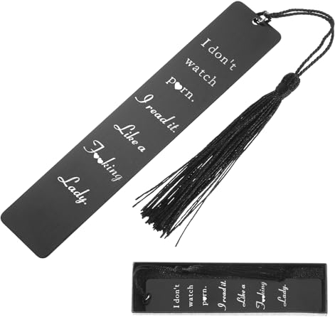 AOZUO Lustiges Lesezeichen für Frauen, Bookish Stuff Buchliebhaber Lesezeichen aus Edelstahl Geschenke mit Aufbewahrungsbox für Bücherwürmer Bücherwurm inspirierende Leser Geschenke (Schwarz)