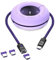 MOSHOU 240W Cavo Magnetico USB C,Cavo USB Type-C Magnetico Con contenitore, Capsula di stoccaggio per cuffie, Organizzatore Adattatore Magnetico,Viola (1.2MCable+3C)